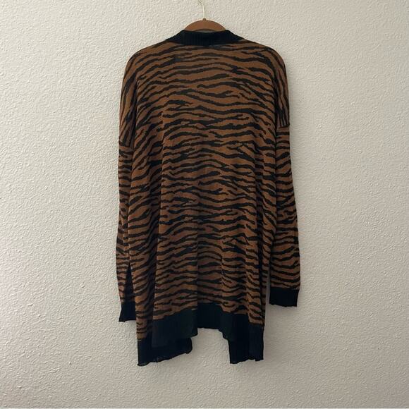 Black & brown Open Cardigan Sweater - Picture 2 of 5